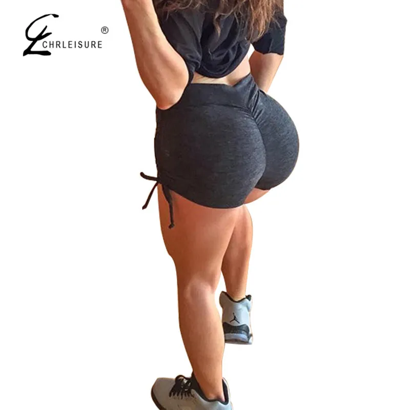 Женские шорты пуш ап CHRLEISURE летние пикантные однотонные облегающие Мини с высокой