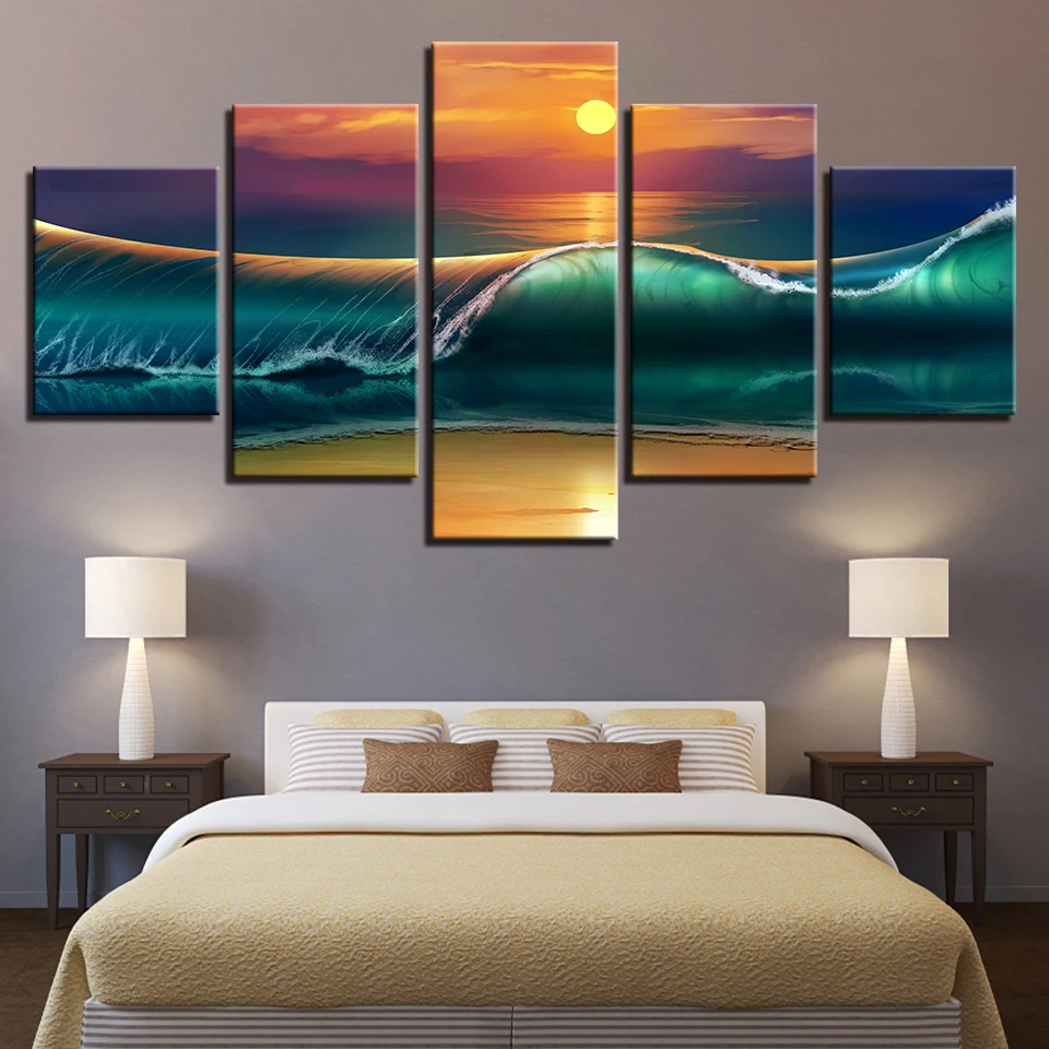 5 шт. настенные картины с изображением Морского Пейзажа|wall art|seascape paintingprint pictures canvas