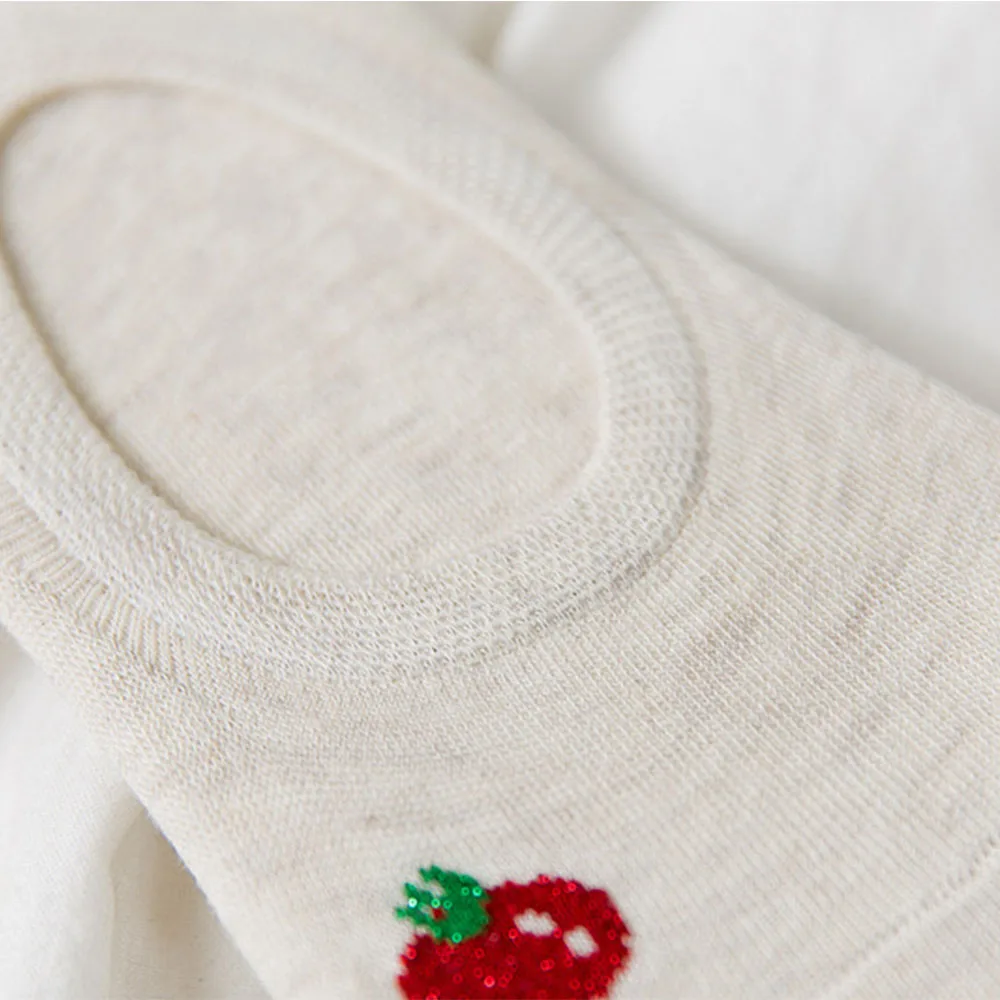 Summer Women Funny Socks Candy Color Cartoon Animal Vegetable Pattern Boat Silicone Non-Slip Invisible Cotton Sokken | Женская одежда