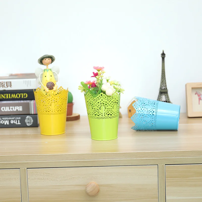 Милая Цветочная ваза для растений ручка макияж кисти ящики хранения держатель