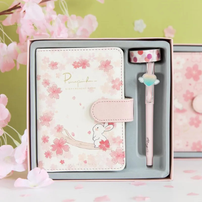 

Handbook Lovely Girl Colored Pages Simple Notebook Handbook Set Stationery