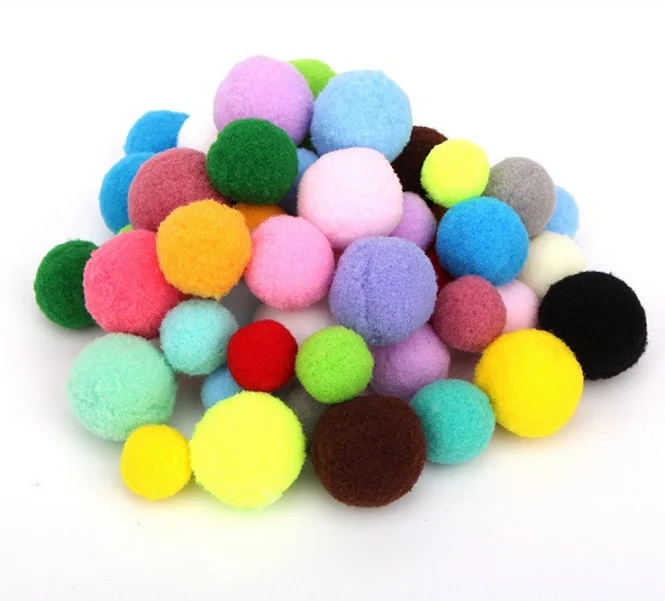55pcs 2cm-3cm Mylb смешанные размеры разноцветные помпоны из меха поделки мягкие помпоны Свадебные украшения/Шитье на ткани аксессуары от 10 мм до 30 мм - Цвет: 55pcs 2cm-3cm
