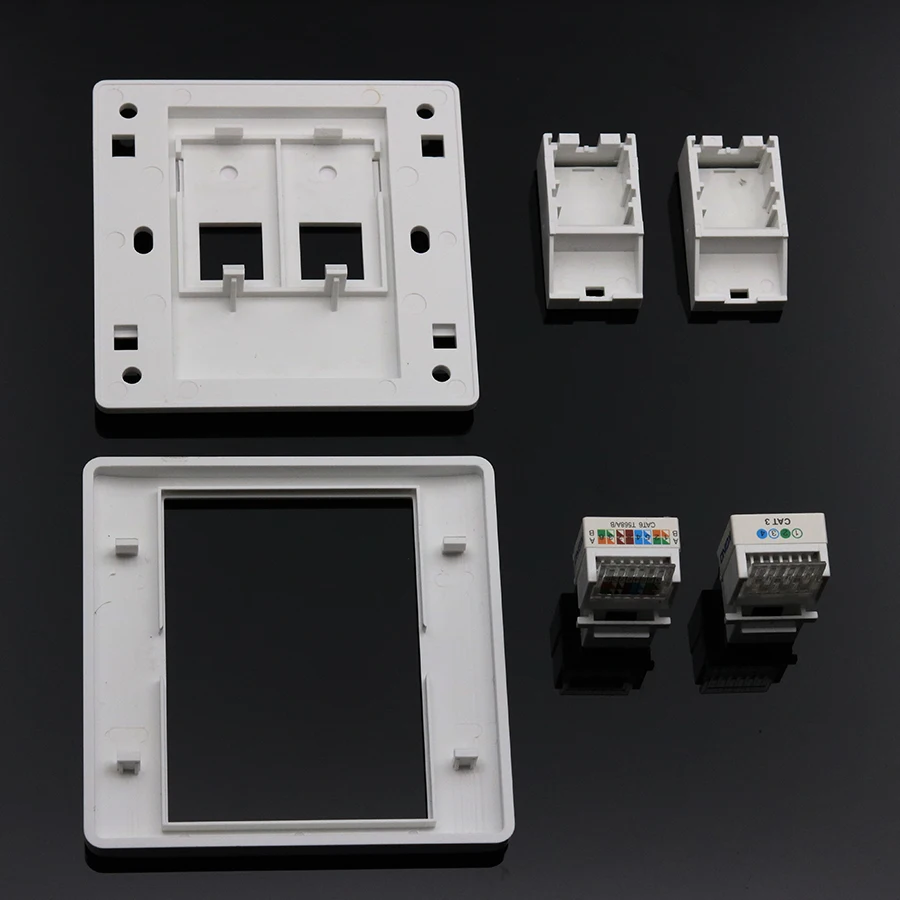 Фото Модульная Телефонная настенная панель xintylink rj11, rj45, cat5e, cat6, 2 порта Keystone настенная передняя панель, 86 мм №4