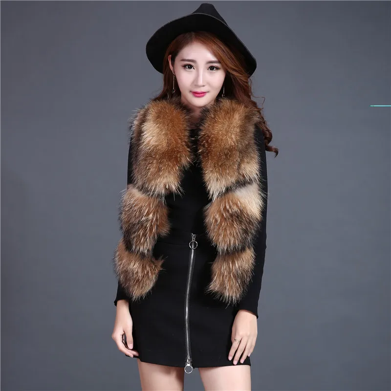2017 Новый мех енота женский короткий енотовый на плече | Женская одежда
