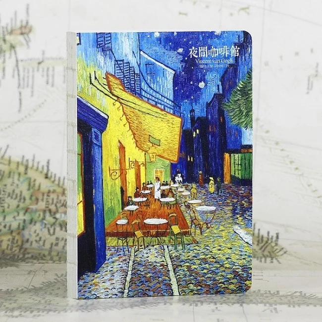 220 pages Van Gogh oil painting series Notebook paper Diary Book Sketch Book Chrismas Gift - Цвет: B