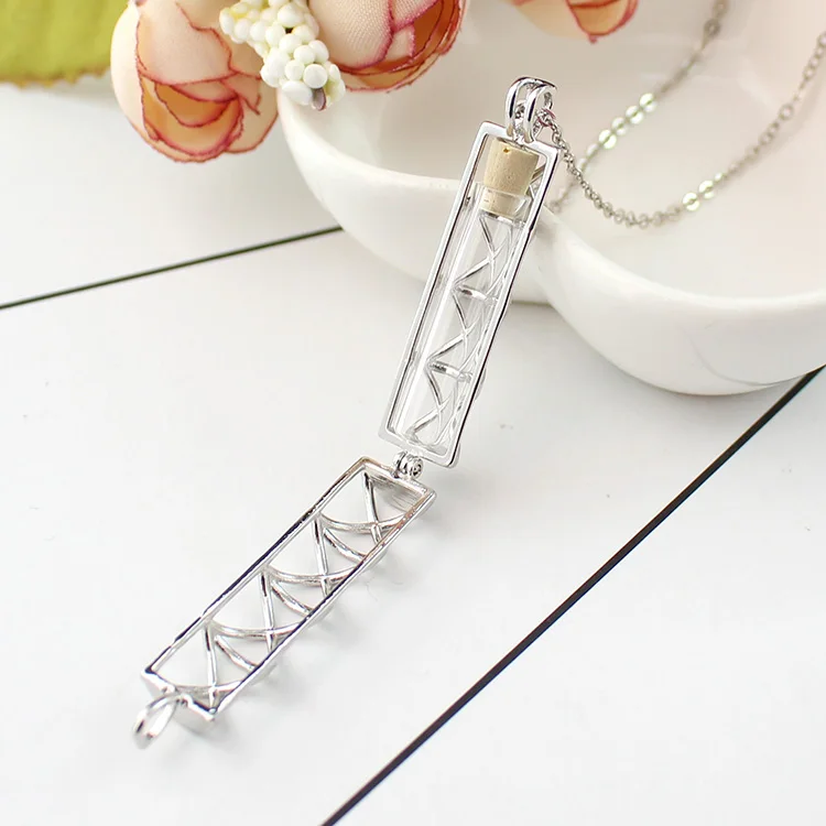 45x10MM Silver 1 шт. 45X10/40X10 мм цилиндрический медальон с заполняемым стеклом Orb Memory медальон ожерелье кремации ювелирные изделия Заполняемые медальоны ожерелье - Окраска металла: 45x10MM Silver