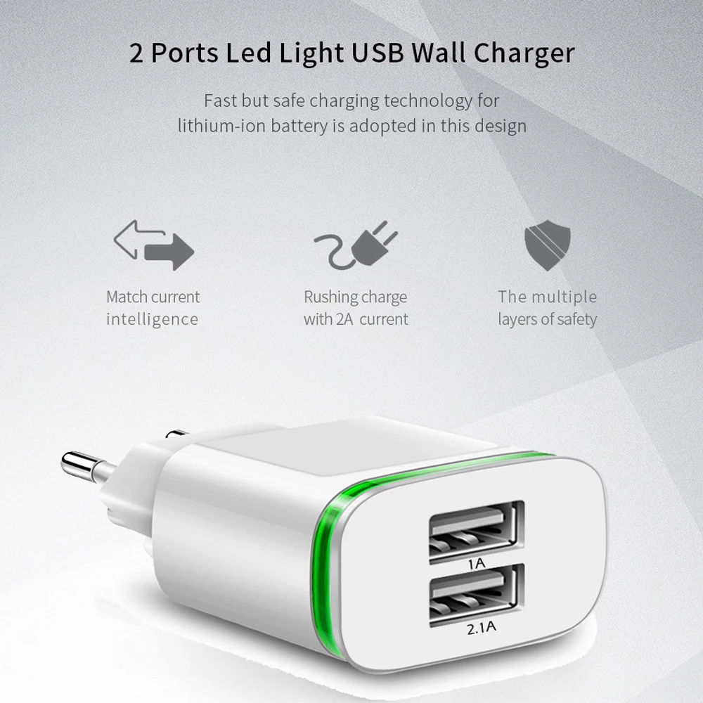 2/4 USB настенное зарядное устройство с европейской вилкой дорожный адаптер 5 В/2 1 А