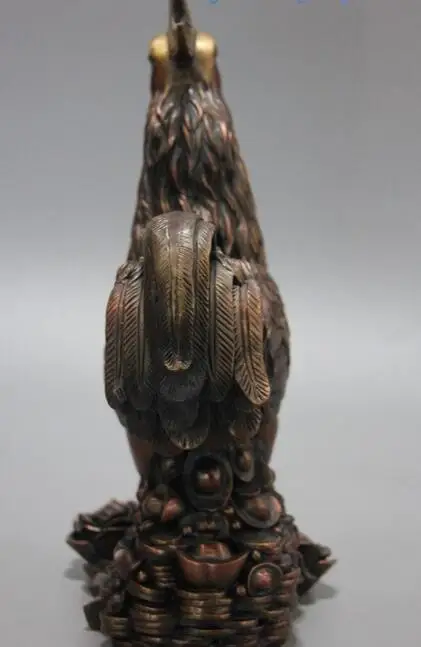 12 &quotКитай Бронзовая скульптура Резные Сейшельская юаней Bao цветок Feng Shui