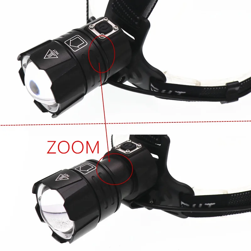 XHP-70.2 светодиодный налобный фонарь для рыбалки, кемпинга, фонарь с зумом, с USB входом/выходом, 3*18650 фонарик с батареей+ коробка