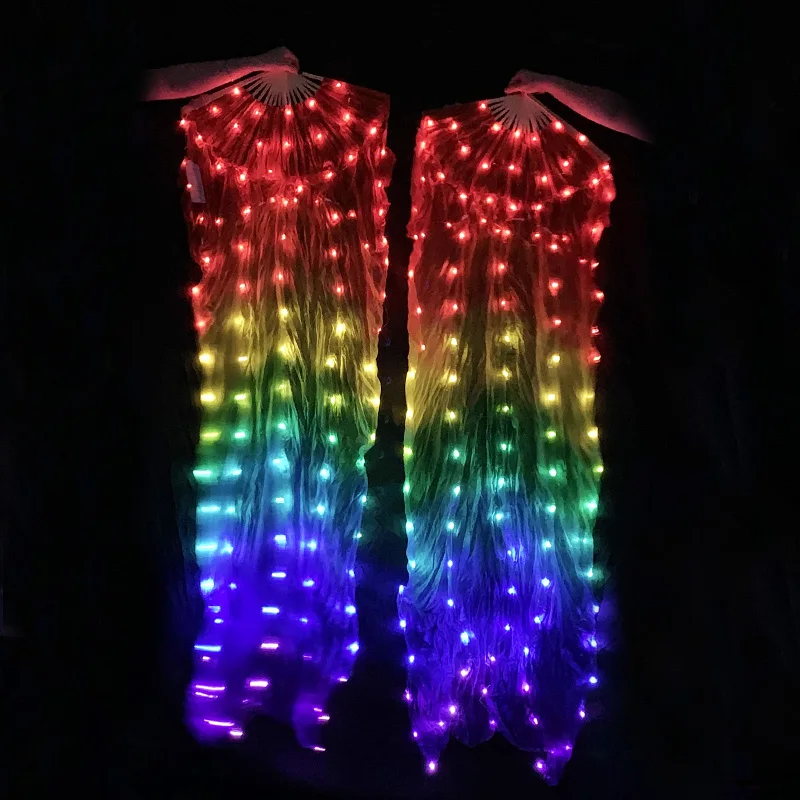 

Adult Belly Dance Accessories Luminous Light up LED Fans Shiny Women Bellydance LED white light Belly Dance Fan Accessories