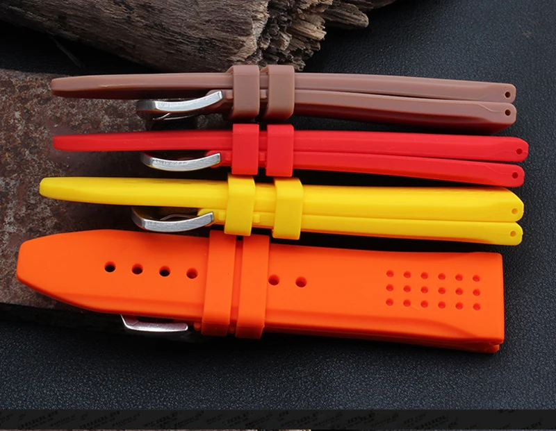 New! Breathable silicone watch strap for men and women Armani Panerai 24mm colorful accessories | Наручные часы