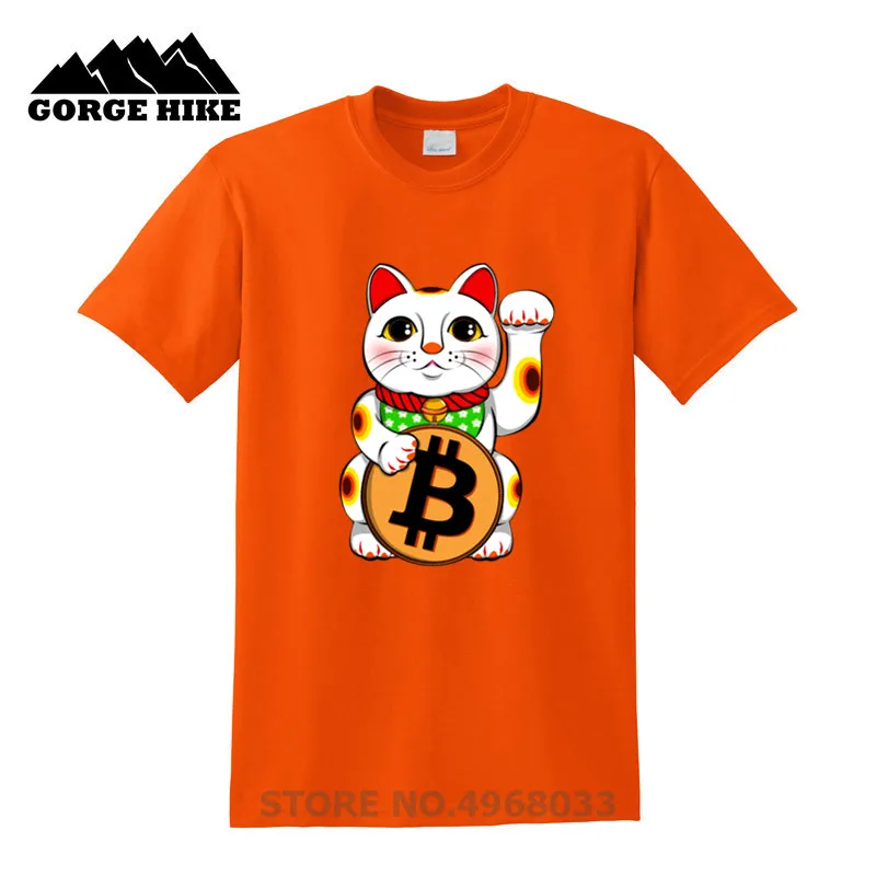 Биткоин счастливый кот Манеки Neko 100% хлопок Женский комплект футболка с коротким