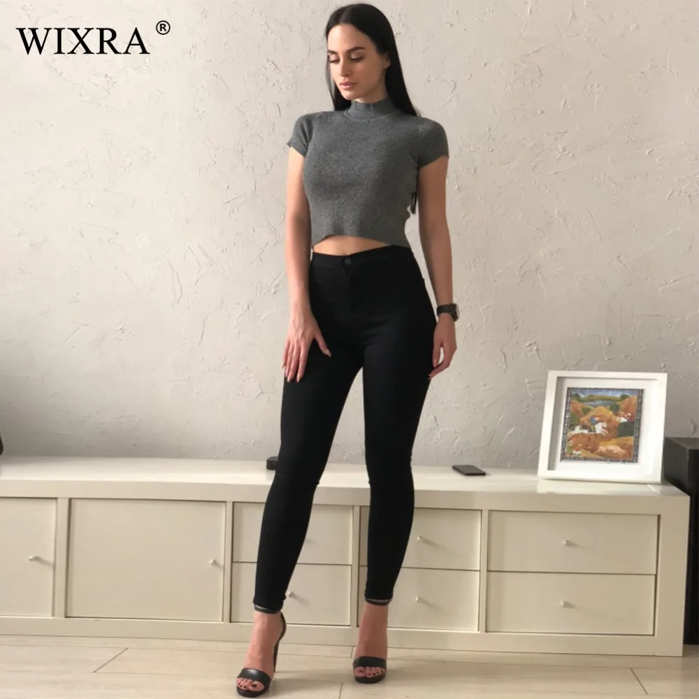 Женский базовый свитер с люрексом Wixra повседневный вязаный свитер-водолазка