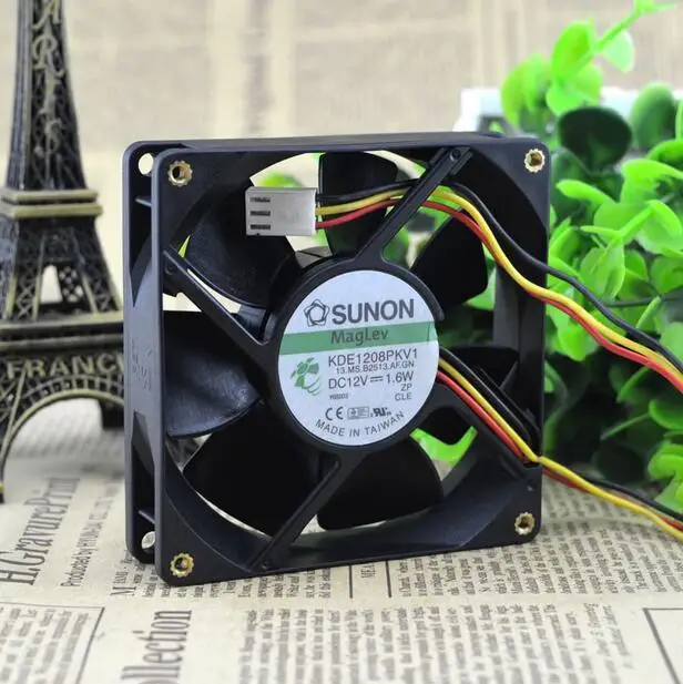 Оригинальный SUNON KDE1208PKV1 AC/DC 12V 1 6 W 8 см 8020 80x80x20 мм 3-линии Вентилятор охлаждения |