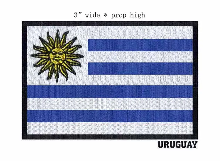 Uruguay 187B 1 шт., ширина 7,62 см, флаг страны, нашивки, нашивки, вышитые, США, Великобритания, Франция, Египет, флаг, тактические, военные, железные нашивки, армейская аппликация - Цвет: Uruguay 187B