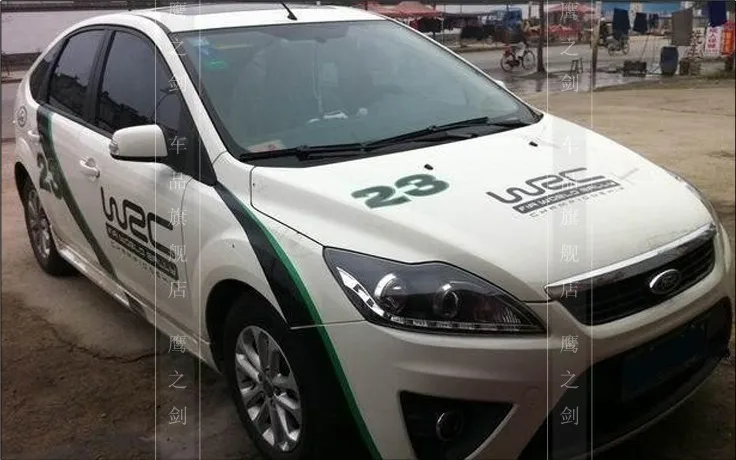 Автомобильный Стильный чехол на головную лампу для Ford Focus 2009, светодиодный налобный фонарь, DRL Объектив, двойной луч, биксенон, автомобильные аксессуары