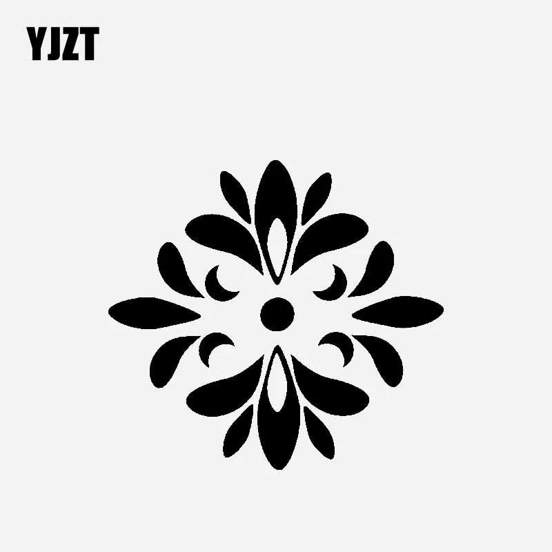 

YJZT 17,9 см * 16,5 см с изображением цветов, креативный дизайн, автомобильная наклейка, Виниловая наклейка, черный/серебристый цвет