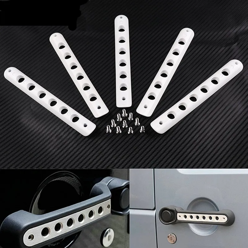 Черный белый красный хром синий алюминиевая дверная ручка Накладка для Jeep Wrangler JK