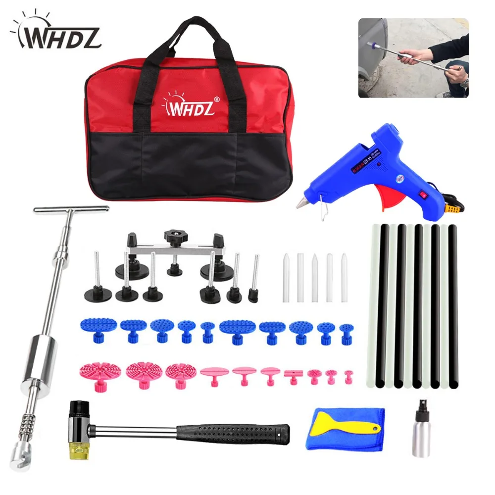 vender Whdz Carro Paintless Dent Remoção Ferramentas De Reparo 2in1slide Martelo Extrator Ponte Cola Pistola Cola Varas Conjunto Ferramentas Para Carro Dent