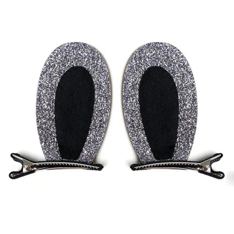 2pcs/Set Children Girls Cute Hair Clips Lovely Fashion Cat Ears Bunny Kids Accessories Pompom Glitter Flowers Hairpins | Мать и ребенок