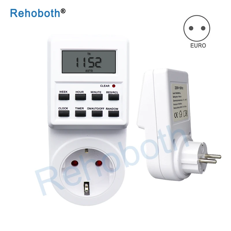 EU AC230V ЕС Великобритания США FR BR Plug цифровой Еженедельный Программируемый Электрический настенный разъем питания таймер розетка время на выходе часы 220 В 110 В переменного тока - Цвет: EU AC230V