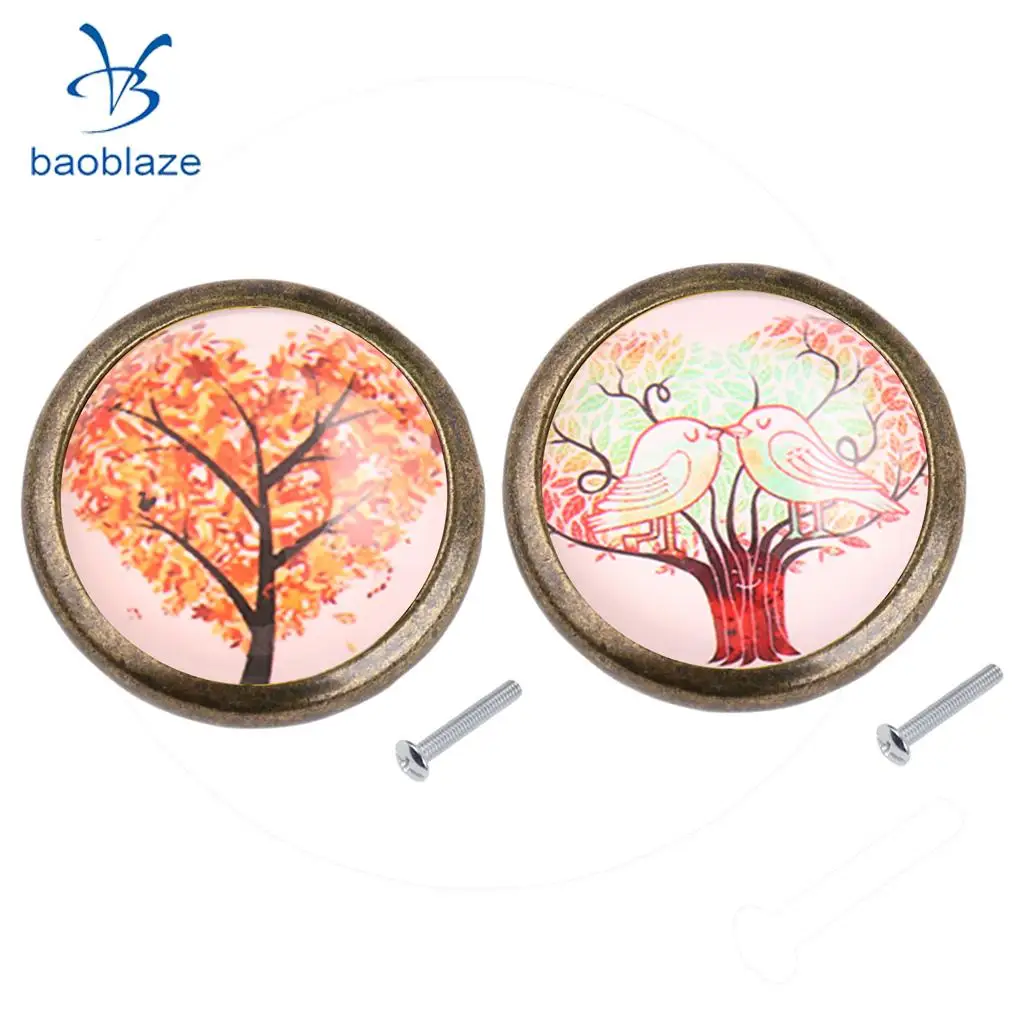 2 шт. цинковый сплав дерево узор ящик для шкафа выдвижной шкаф ручка дома детей