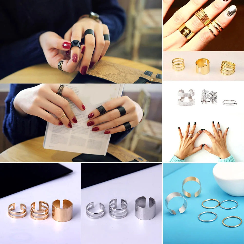 Кольцо женское средней длины Ювелирное Украшение в стиле панк рок-кольца Простые