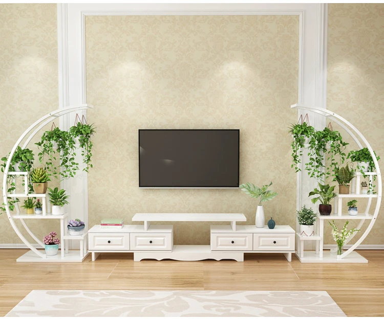 Living room home Half moon type flower stand multi-storey indoor balcony decorative shelf flower pot storage rack mx6241747