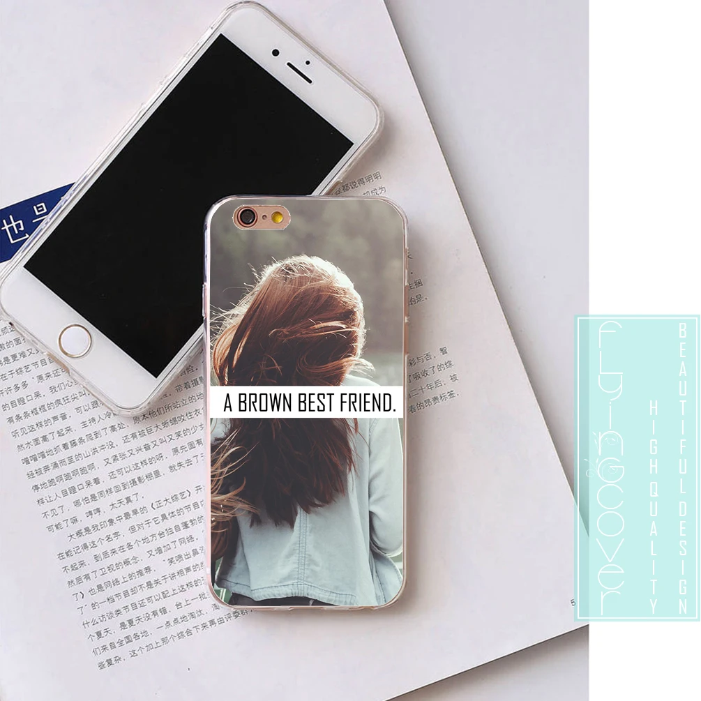 Coque Blonde Brown BFF Best Friend Clear Soft TPU Silicone Cover for iPhone X 7 8 Plus 5S 5 SE 6 6S 5C 4S 4 iPod Touch Cases |