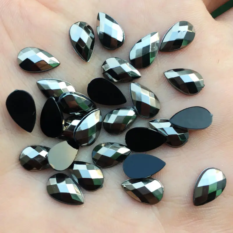 B0010 DIY 80 шт 6*10 мм акриловые Стразы AB прозрачные капли Flatback швейные кристаллы для свадебного платья одежды-B00 - Цвет: B0010