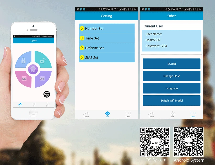 KERUI W18 Wi Fi GSM IOS/Android APP контроль сигнализация набор ЖК SMS Беспроводная система
