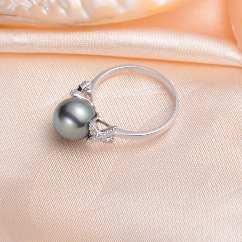 Кольцо из таитянского жемчуга серебро 925 пробы 10 мм|ring sterling|ring engagementsilver women |