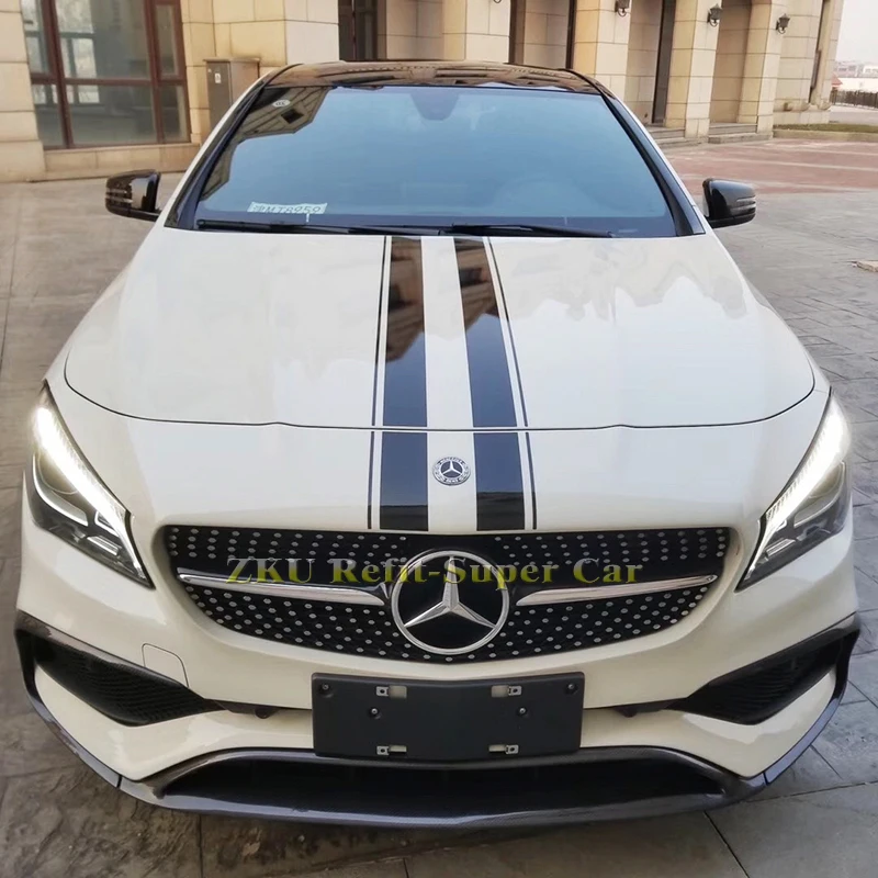 Углеродное волокно передний бампер губы воздушный нож для Benz W117 CLA220 250 260 CLA45 2017-2018