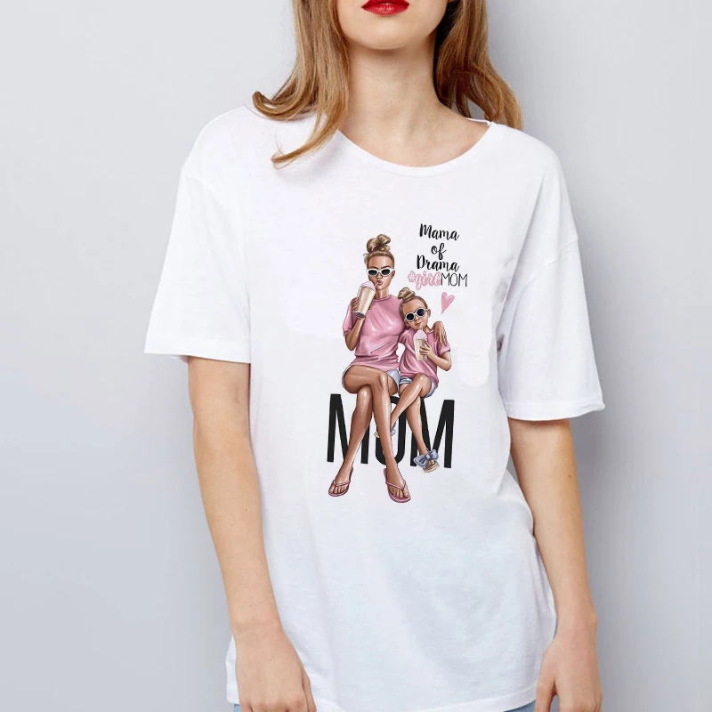 Женская футболка с принтом Super Mama повседневные топы круглым вырезом для мам и