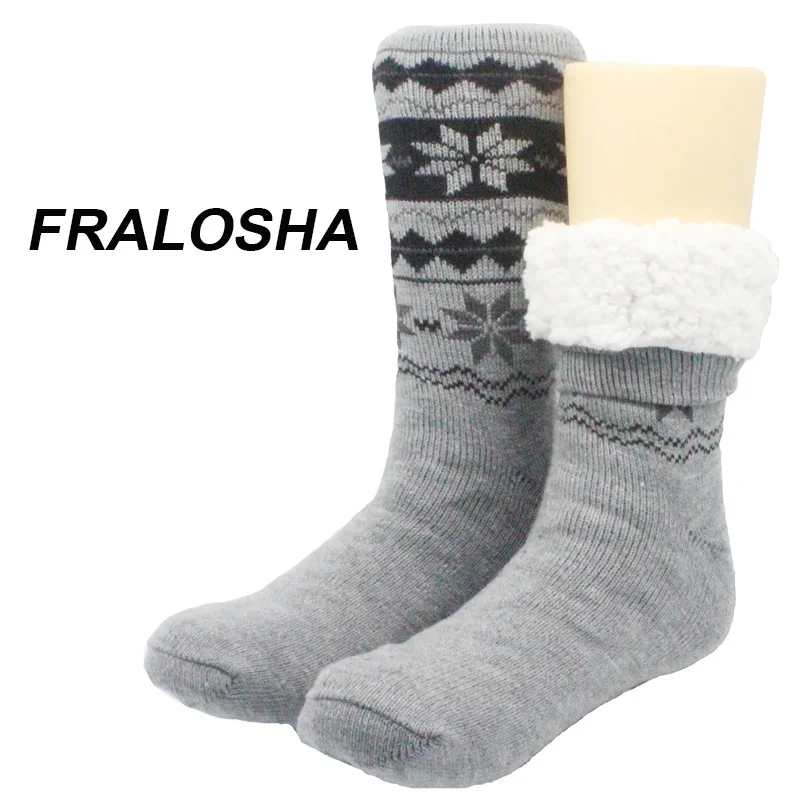 Fralosha длинные носки тапочки домашние мужские зима теплая Нечеткие