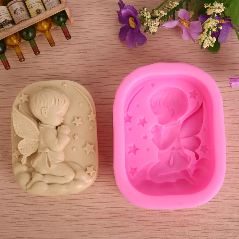 3D Angel Pray Boy эллиптические силиконовые формы для мыла ручной работы DIY свечей diy