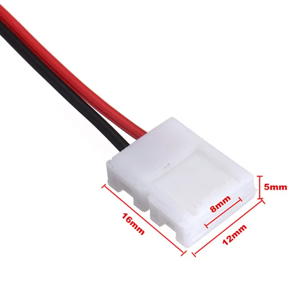 10x провода с 8 мм 2 Pin Аксессуары адаптер на 1 конец для 3528 5050 один Цвет Светодиодные
