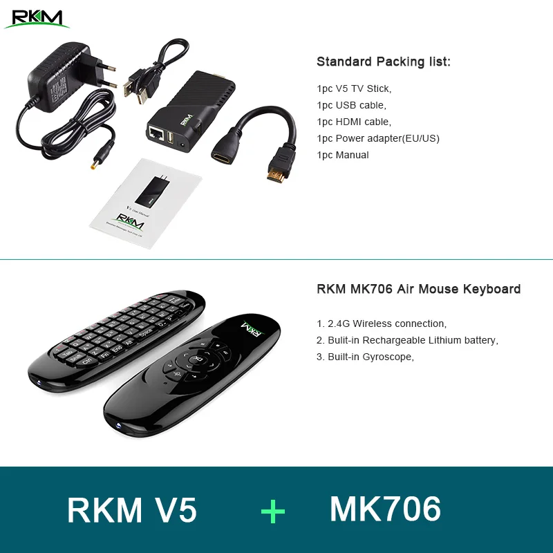 add MK706 RKM V5 Android ТВ-бокс на Rockchip RK3288 четырехъядерный мини-ПК 2G ram 16G 4 K H.265 цифровой медиаплеер - Цвет: add MK706
