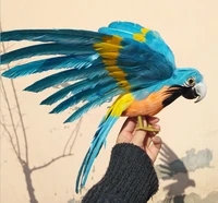 about 30x45cm light blue feathers spreading wings parrot artificial bird model handicraftprophome garden decoration gift p2837