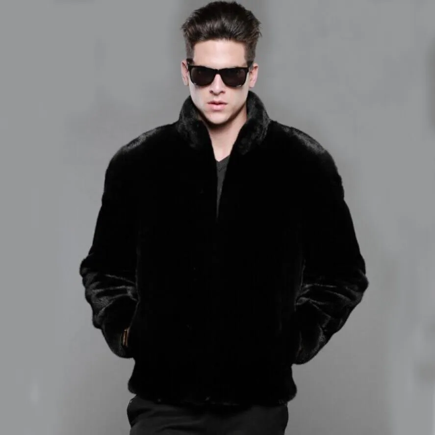 

2019 Male Thick Warm Faux Fur Coat Casual Autumn Winter S-4XL