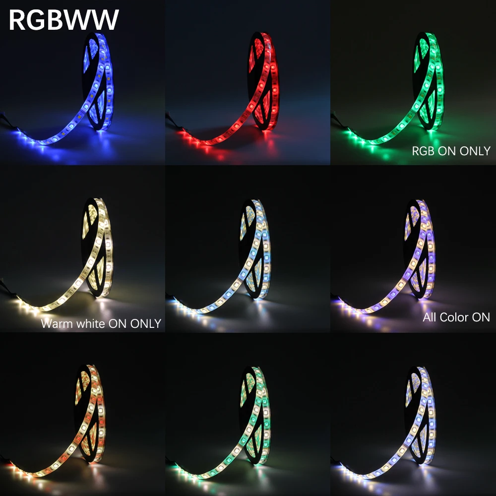 12 В светодиодные ленты 5050 RGB 5 м 300 светодиодный s RGBW rgbww полосы света + 2 4 г RGB/RGBW