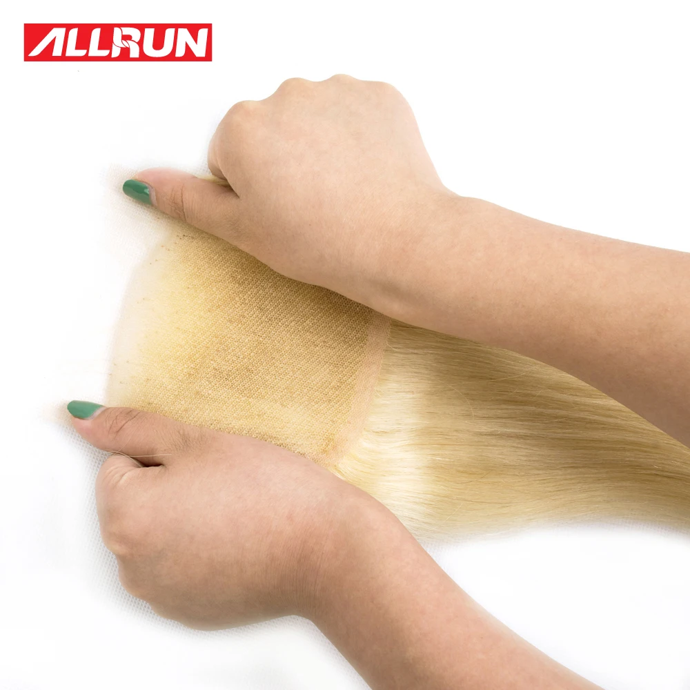 

Allrun Human Hair Bundles With Closure 613 Bundles With Closure Brazilian Hair Weave Bundles With Closures Straight Non-remy