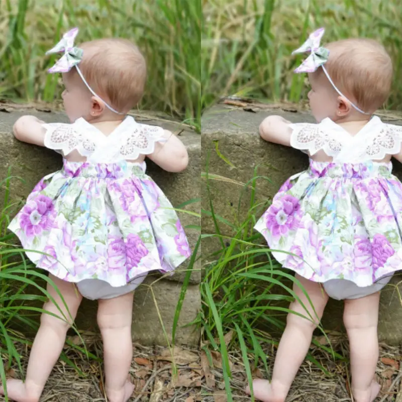 Infant Baby Girls Little Big Sister Matching Clothes Romper T-shirt Dress Children Toddelr Girl Rompers Dresses Print Lovely | Мать и