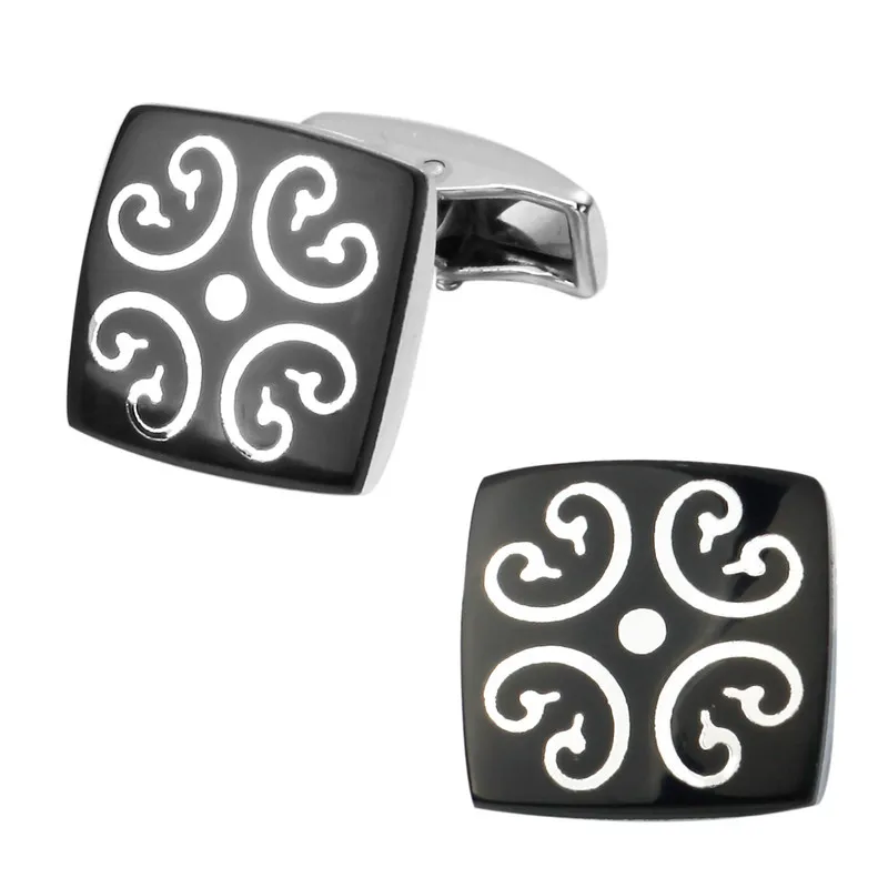 KC новые высококачественные Популярные черные мужские свадебные золотые запонки