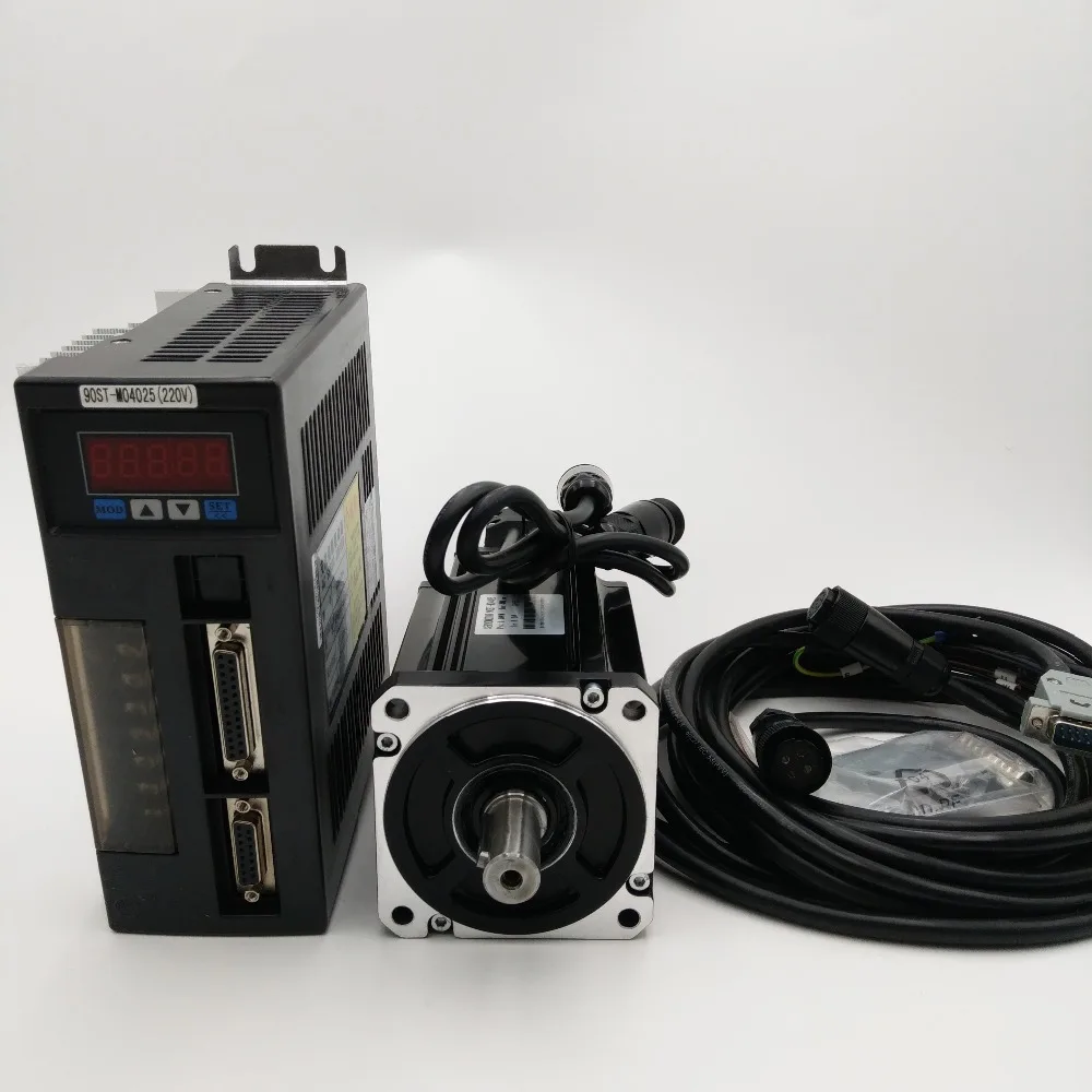 Серводвигатель NEMA36 90 мм 1 кВт комплект с ЧПУ 4 нм 220 В 2500об/мин 90ST-M04025 для