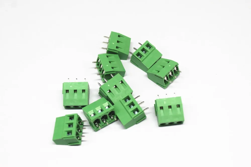 10 шт./лот KF301-3P шаг 5 0 мм прямой контакт 3 P винт PCB клеммный блок разъем зеленый |