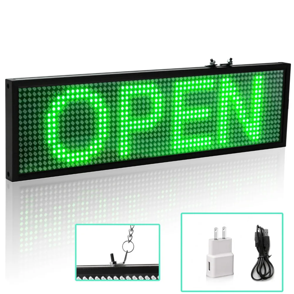 34cm Wifi LED Message Board Green LED Sign Programmable Scrolling for Business Home Decoration coffee shop bar Sign Lighting