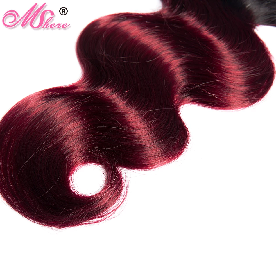 Бразильские пучки волос объемная волна 100% человеческие волосы Омбре 1B/99J для