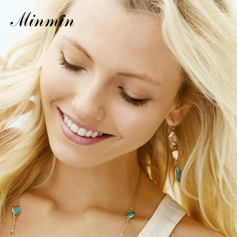 Minmin Весна Разноцветные кристаллы длинные висячие серьги для женщин 2019 новые