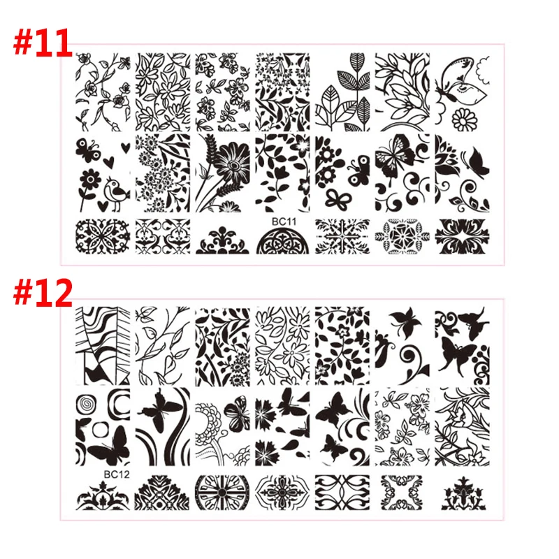 2016 новые кружева цветы рисунки бабочек пластины для штамповки ногтей 10 шт